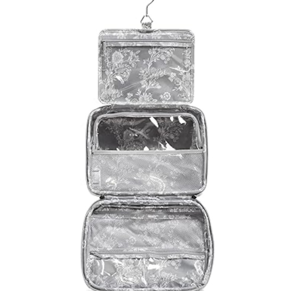Vera Bradley Performance Twill Zip Hanging Travel Organizer, Cloud Gray Paisley - Picture 2 of 5